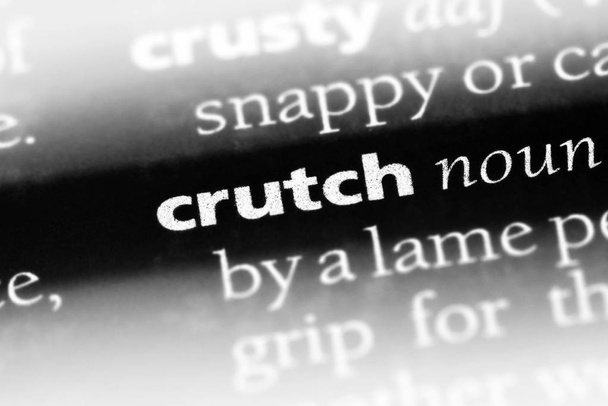 Crutch słowo w słowniku. koncepcja kuli - Zdjęcie, obraz