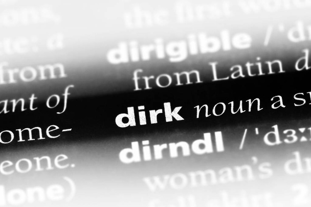 Dirk woord in een woordenboek. Dirk concept - Foto, afbeelding