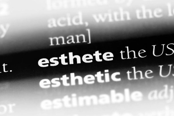 esthete woord in een woordenboek. esthete concept - Foto, afbeelding