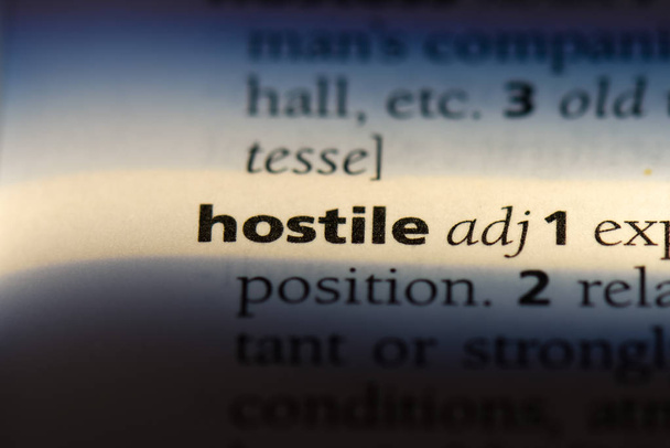 hostile word in a dictionary. hostile concept. - Photo, Image