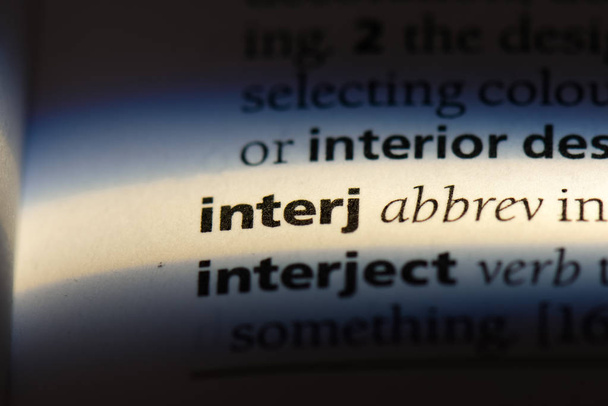 palavra interj em um dicionário. conceito de interj
. - Foto, Imagem