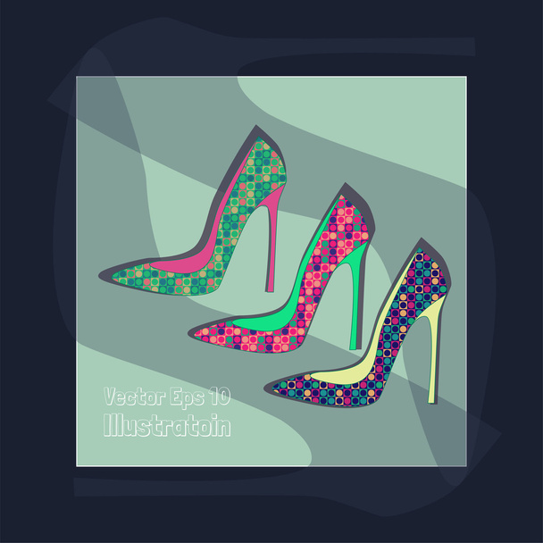 Fashion women's shoes, vector - Vector, Image