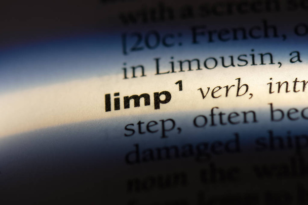 limp word in a dictionary. limp concept. - Photo, Image