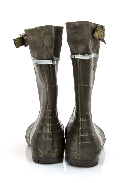 Hátulnézet Wellington boots egy pár fehér alapon - Fotó, kép