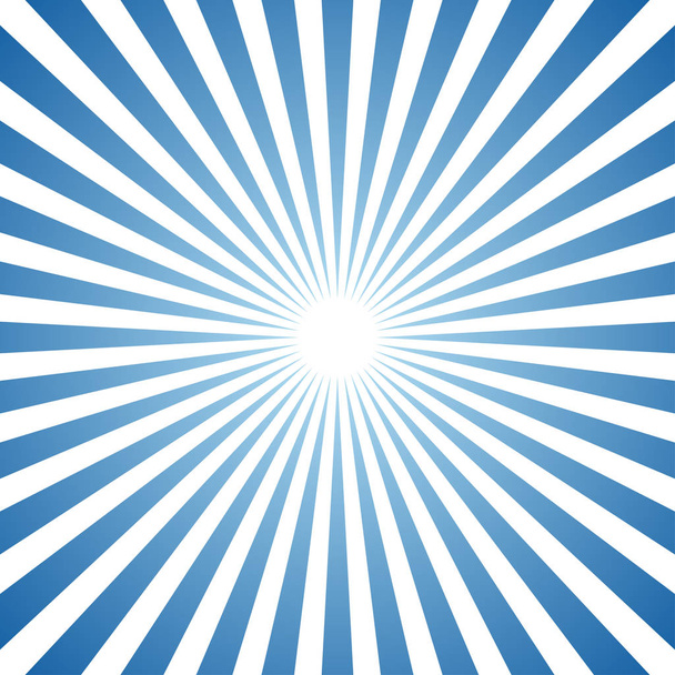 Blue abstract sun rays vector background - Vector, Image