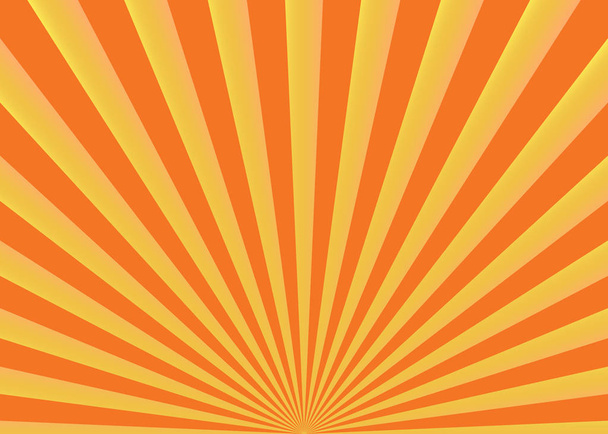 Orange abstract sun rays vector background - Vector, Image