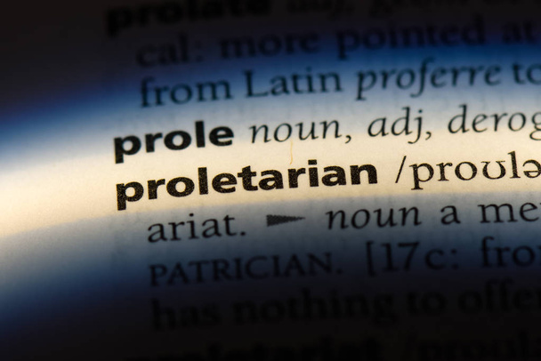 mot prolétarien dans un dictionnaire. concept prolétarien
. - Photo, image