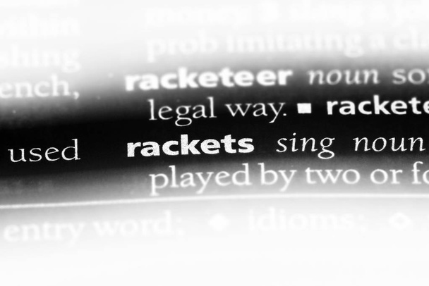 rackets word in a dictionary. rackets concept. - Photo, Image
