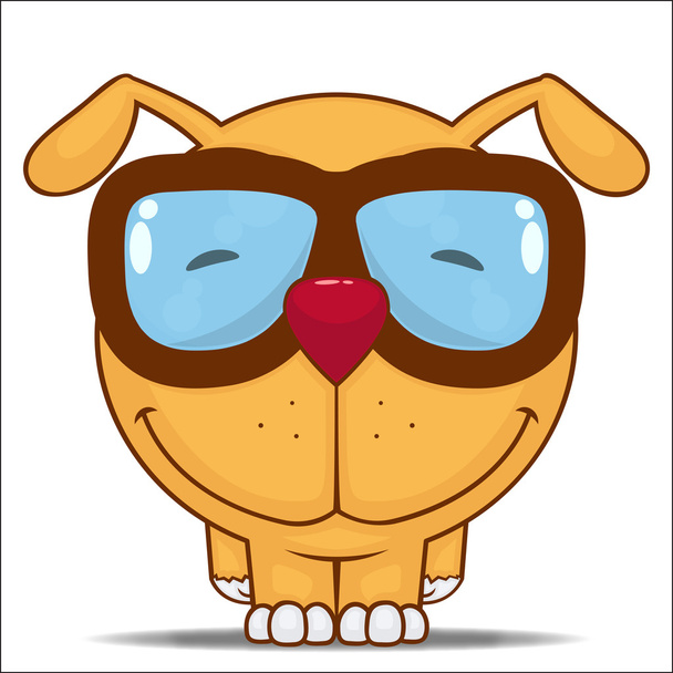 Vector illustration with funny cartoon dog character. - Vector, Image