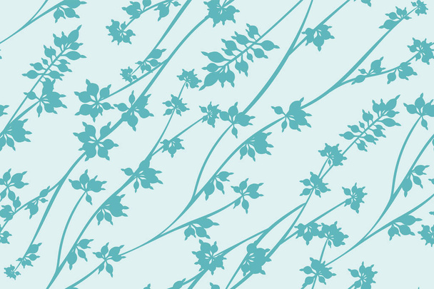 Floral Seamless Pattern in Pastel Color Design. Vector Eucalyptus Leaves and Beautiful Blossom Elements. Botanical Summer Background. Floral Seamless Pattern for Wedding Design, Print, Textile, Fabric - Vettoriali, immagini