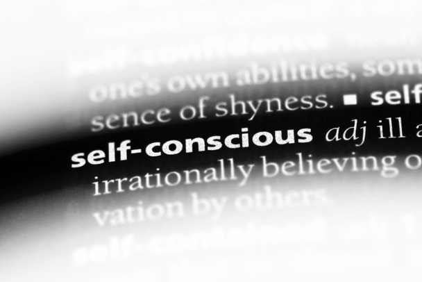 self conscious word in a dictionary. self conscious concept. - Photo, Image