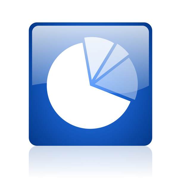 diagram blue square glossy web icon on white background - Фото, зображення