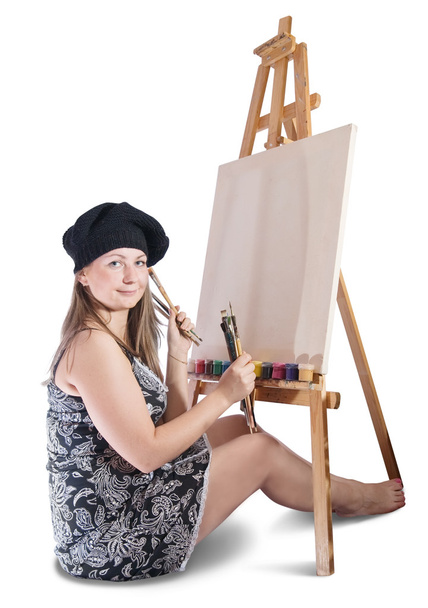 Young female painter - Fotoğraf, Görsel