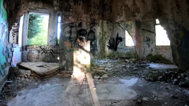 INSIDE IF AN OLD RUINED BUILDING - Footage, Video