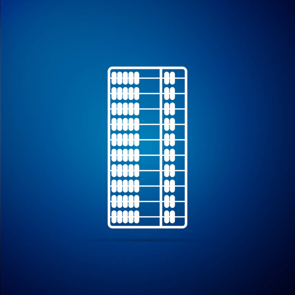 Abacus icon isolated on blue background. Traditional counting frame. Education sign. Mathematics school. Flat design. Vector Illustration - Vector, Image