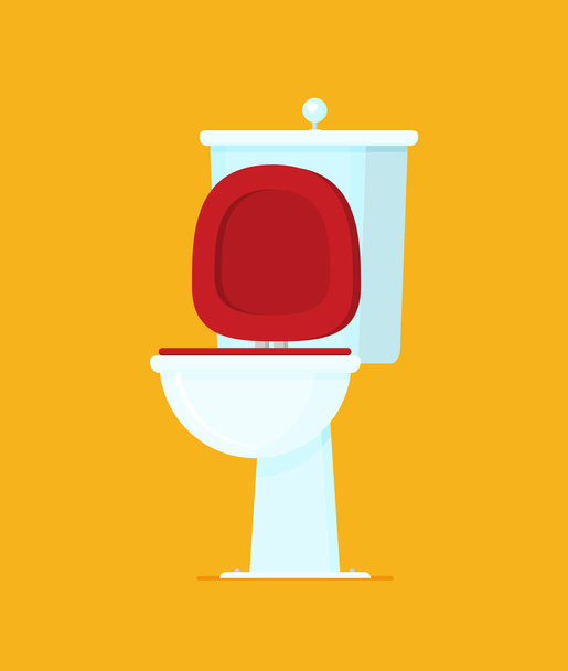 illustration of toilet on yellow background - Vecteur, image