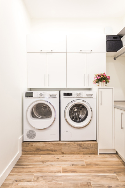 Laundry room in modern style with wasing and drying machine - Photo, Image