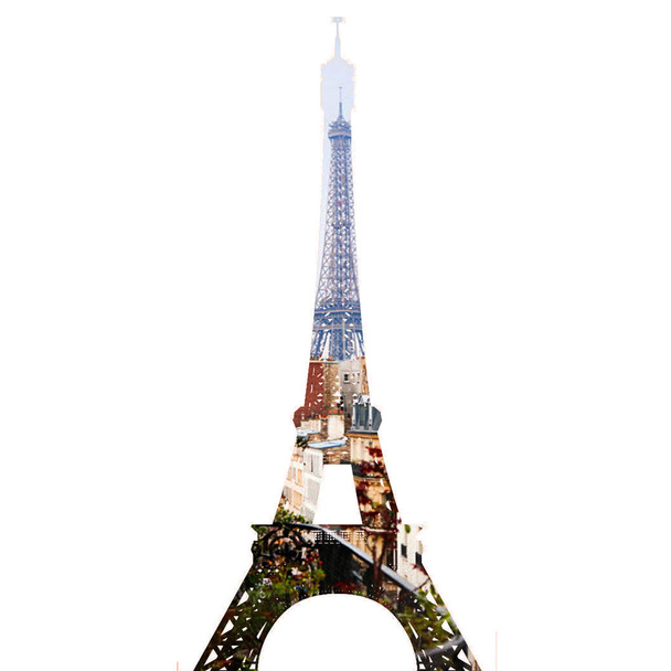 πύργο του Άιφελ στο Παρίσι σιλουέτα. - Φωτογραφία, εικόνα