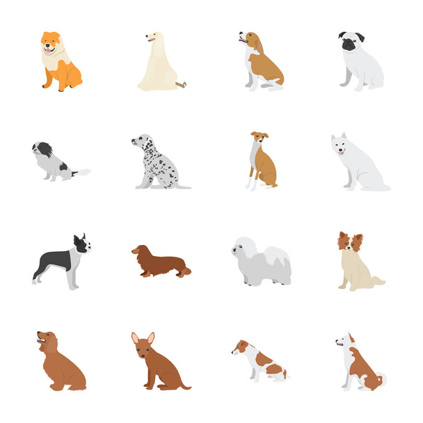 Pet Dogs Icons Set  - Vector, Image