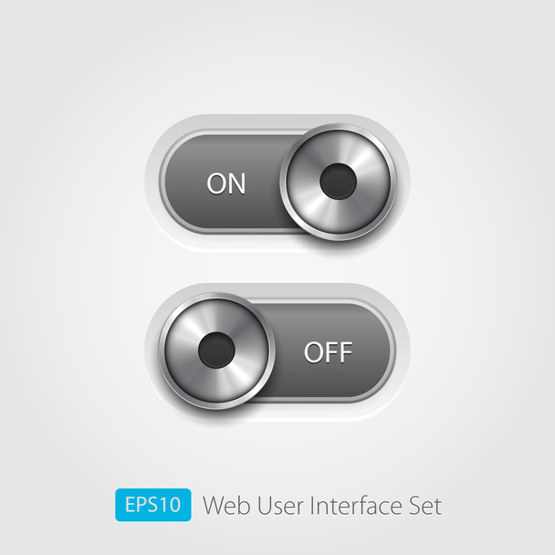 Vector user interface collection. On off buttons, bars, power buttons, toggle switch, sliders - Vector, afbeelding