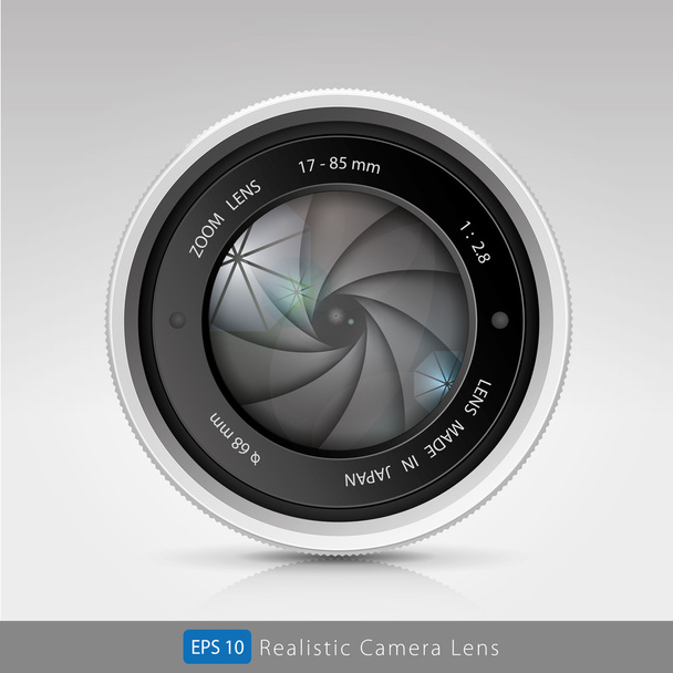 ρεαλιστική κάμερα φωτογραφία φακό με κλείστρου - Διάνυσμα, εικόνα
