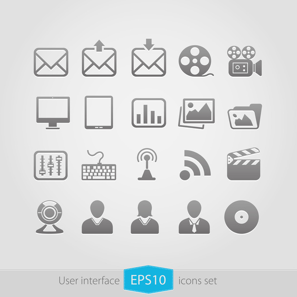 Web multimedia icons set - Vektor, Bild