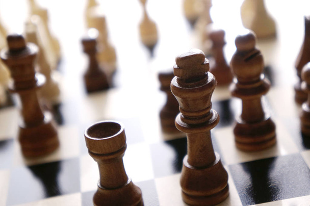 Chess pieces made of wood - Фото, зображення