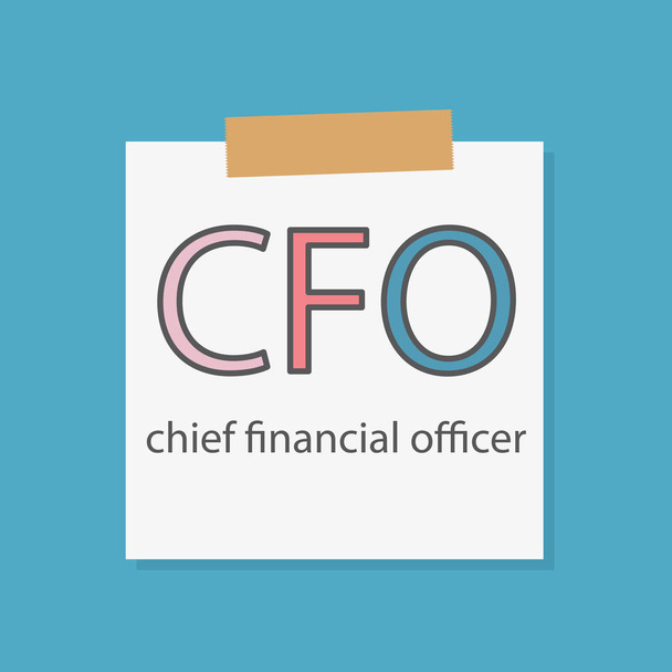 CFO Chief Financial Officer γραμμένο σε ένα σημειωματάριο χαρτί-διανυσματικά εικονογράφηση - Διάνυσμα, εικόνα