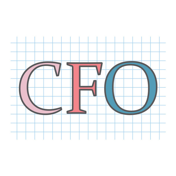CFO (Chief Financial Officer) written on checkered paper sheet- vector illustration - Vector, Image