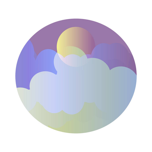 Ay ve bulutlar vektör tasarımı - Vektör, Görsel