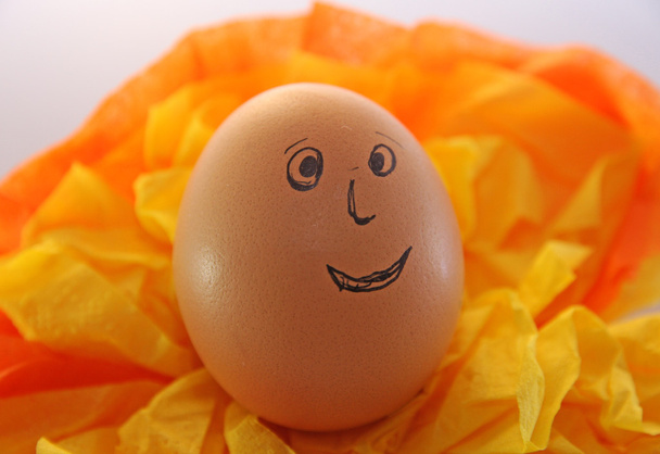 χαμογελώντας αυγό με μάτια μύτη και στόμα - Φωτογραφία, εικόνα