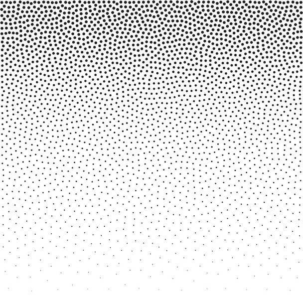 Halftone stippled dotted background. Stipple effect vector pattern. Chaotic circle dots isolated on the white background. - Vector, Image