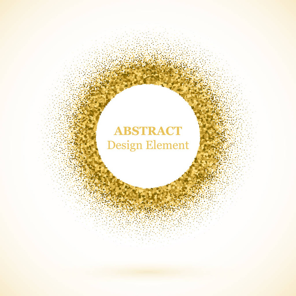 Stippling abstract dotted background for your design. Sparkling effect vector frame. Golden dots pattern isolated on the white background. Vector abstract gold glitter design element. - Vector, Image