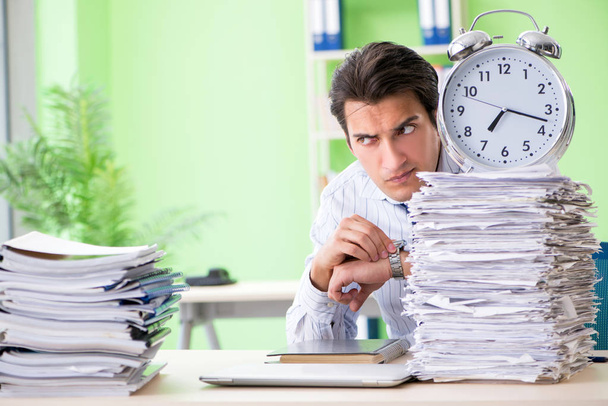 Businessman having problems with paperwork and workload - Photo, Image
