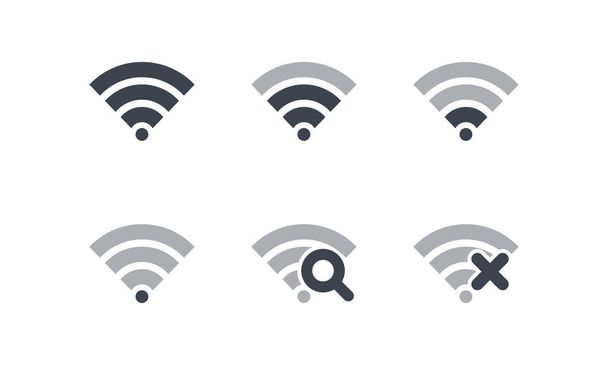 Indicador de señal WiFi Icono en varias condiciones de nivel
 - Vector, imagen