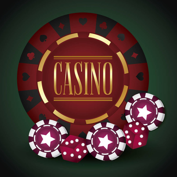 Casino gerelateerde pictogrammen - Vector, afbeelding