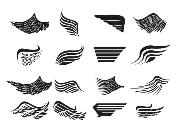 Conjunto de emblemas de alas
 - Vector, Imagen