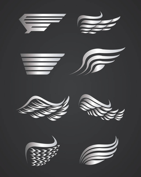 Набор эмблем крыльев
 - Вектор,изображение