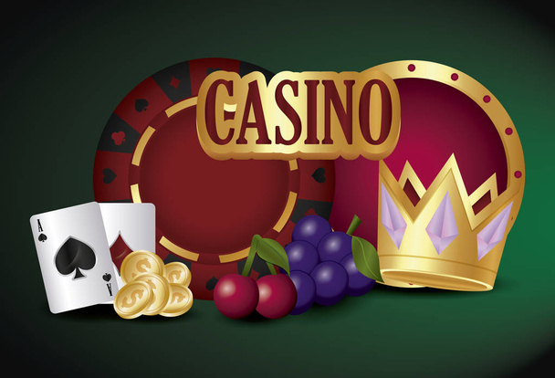 Casino gerelateerde pictogrammen - Vector, afbeelding