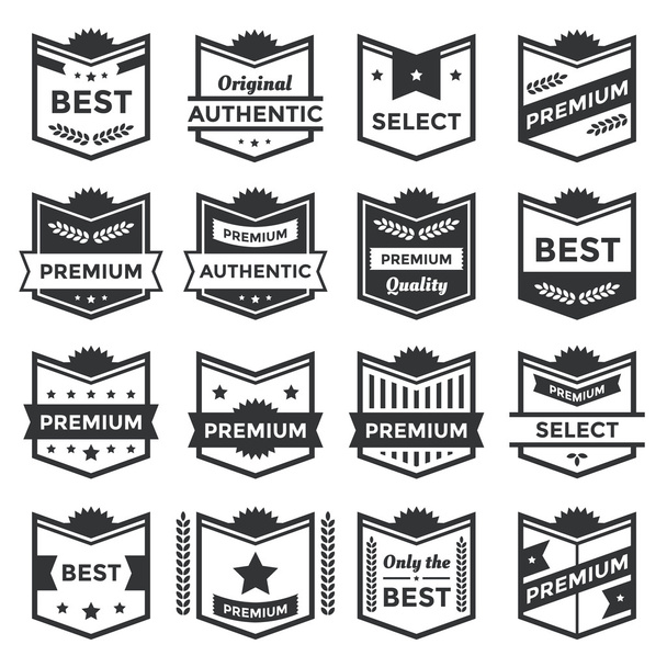 Escudos de insignia vectorial moderna y colección de etiquetas
 - Vector, imagen