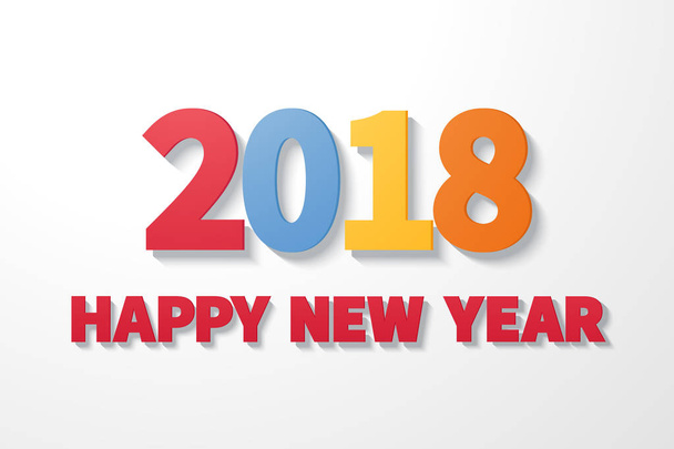 Šťastný nový rok 2018. papírové umění styl - Vektor, obrázek
