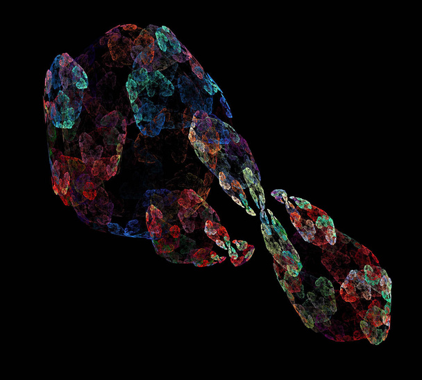 image of one Digital Fractal on Black Color - Foto, Imagem
