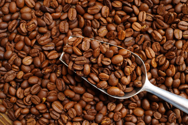 grains de café et cuillère
 - Photo, image