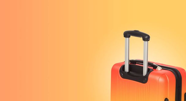Colorful horizontal banner with suitcase and copyspace. Travelling concept. - Φωτογραφία, εικόνα