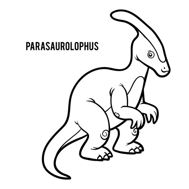 Coloring book for children, Parasaurolophus - Vetor, Imagem