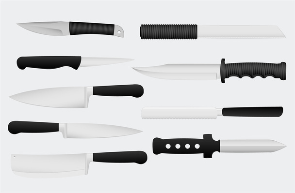 Illustrazione vettoriale coltelli, backgro grigio
 - Vettoriali, immagini