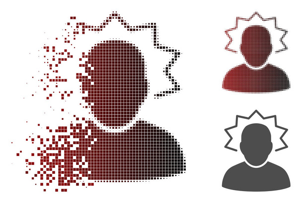 Ikony awaryjnych użytkownika pofragmentowane kropkowane półtonów - Wektor, obraz