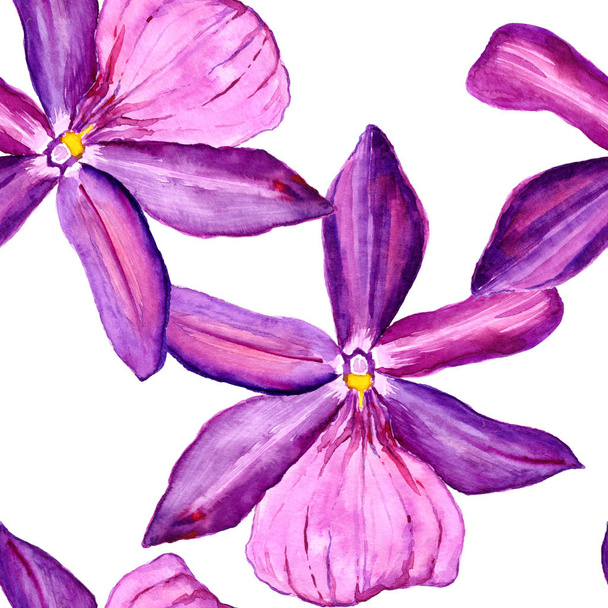 nahtlose Muster, Blumen sind in Aquarell ausgeführt. voller Name der Blume ist eine Orchidee - Foto, Bild
