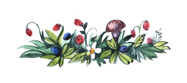 Beautiful hand painted watercolor illustration for your design. - Zdjęcie, obraz
