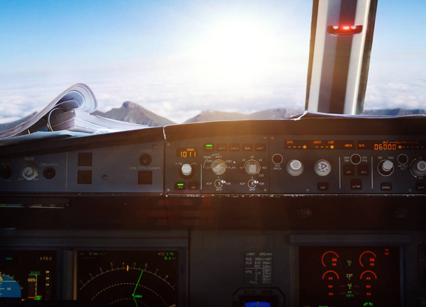 Kokpit letadla během letu - Fotografie, Obrázek
